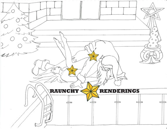 The pool may be drained but Santa isn't This Colouring Etsy
