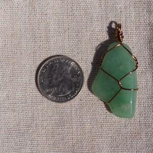 Tumbled Aventurine Crystal Wire Wrapped Pendant Necklace image 5