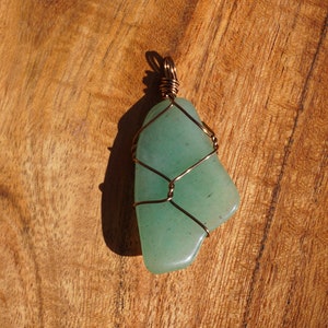 Tumbled Aventurine Crystal Wire Wrapped Pendant Necklace image 6