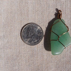 Tumbled Aventurine Crystal Wire Wrapped Pendant Necklace image 4