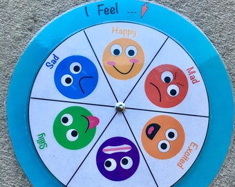 Emotion and Feelings Wheel DIGITAL FILE - emotion identification, teachers, speech therapy, home school, counseling