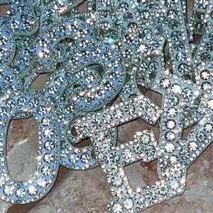 RHINESTONE LETTERS, Felt Back Patches, Bling Embellishment, Initial Flat Backs, Glam Alphabet Letter, Sew On Monogram