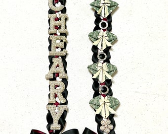 CUSTOM Graduation Lei - 3 Colors Personalized Lei, Bling Rhinestone Letters & Number (no money on lei) see description on listing