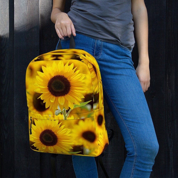 SUNFLOWER BACKPACK FLOWER School Bag Travel Laptop Tote Fun
