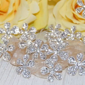 Rhinestone SILVER METAL FLOWER Embellishment Diamanté Flower - Etsy