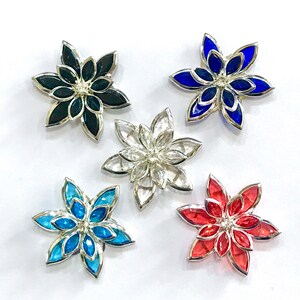 Rhinestone Flower Flat Backs - 35mm - Beautiful Flower Decoden, Marquis Flower Cabochons Flower Shaped Embellishment, Sew On Applique Flower