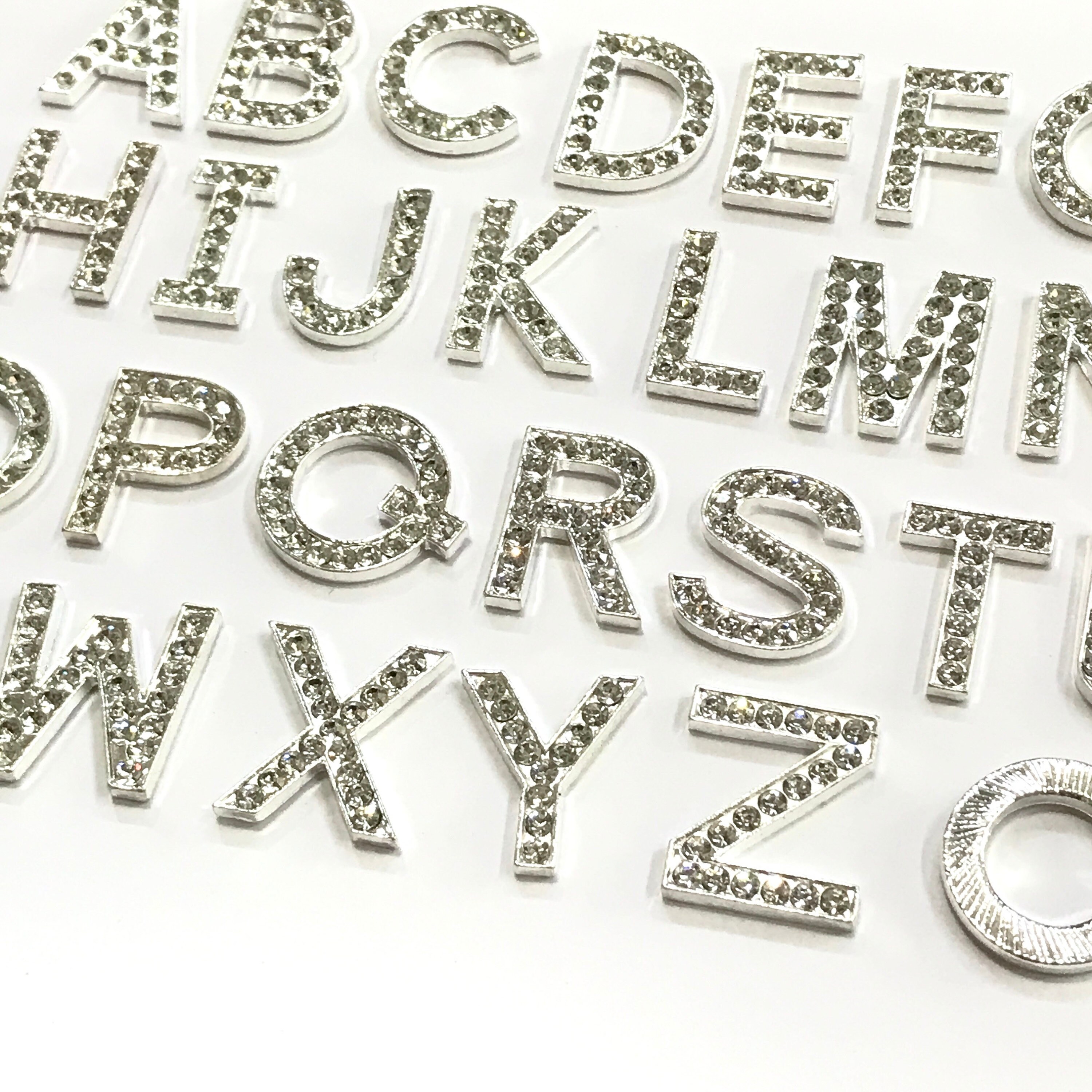 SMALL SILVER LETTERS Silver Rhinestone Alphabet Letters Etsy