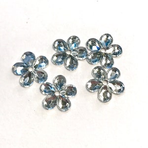 Flower Flat Backs, Sew On Cabochons, Flower Flatbacks, Loose Acrylic Jewels High Quality Pro Grade, Floral Rhinestone Crystals, Homecoming