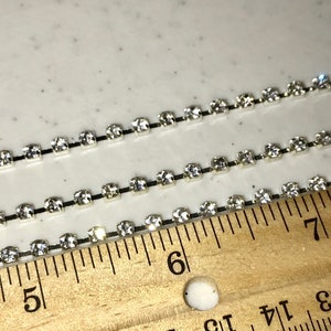 Rhinestone Trim by the Yard in Silver Chain Glass & Metal - Etsy