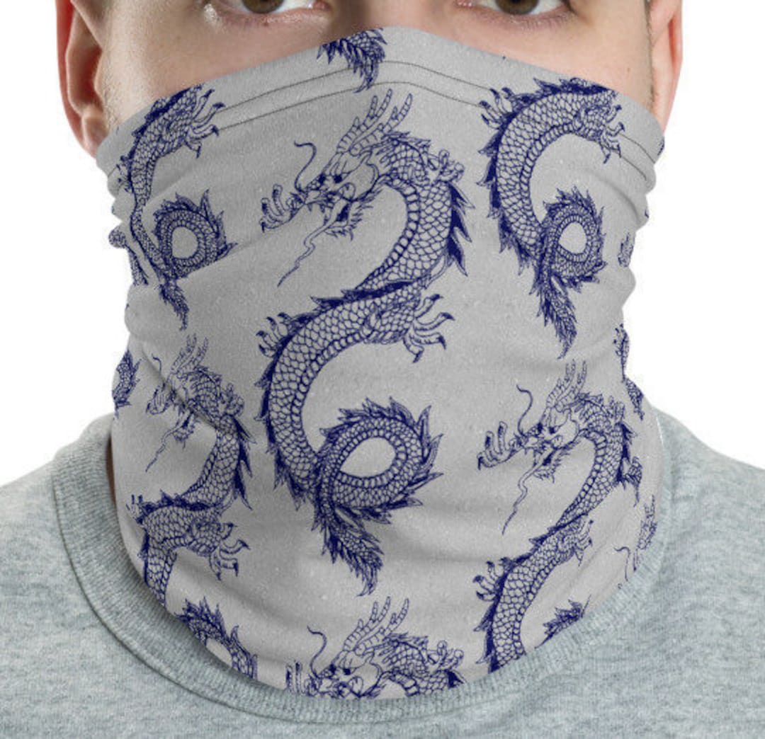 Chinese Dragon Neck Gaiter, Headband, Sweatband, Beanie, Foulard