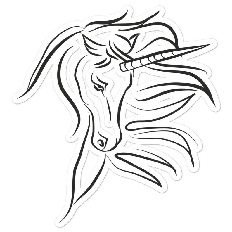 UNICORN STICKER Vinyl Laptop Decal Bubble Free Stickers Etsy