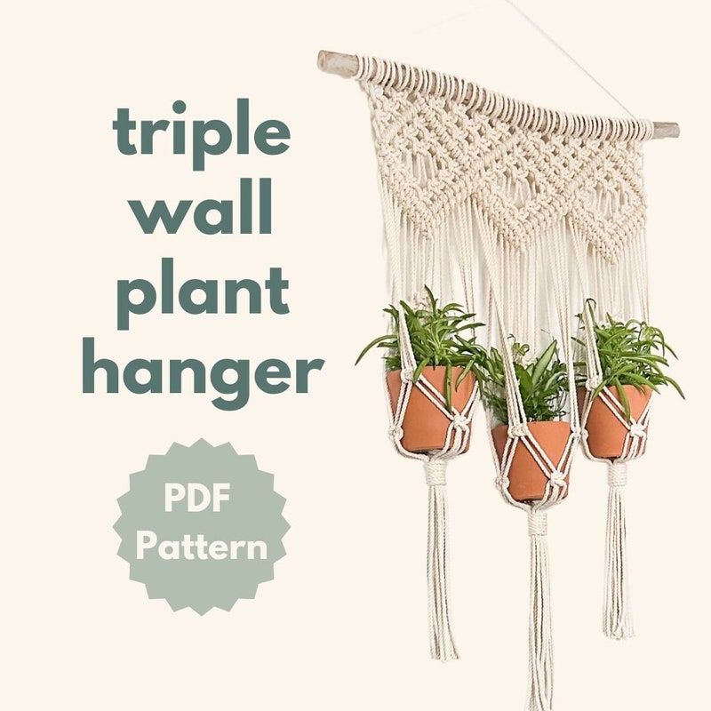 Triple Macrame Plant Hanger - Etsy