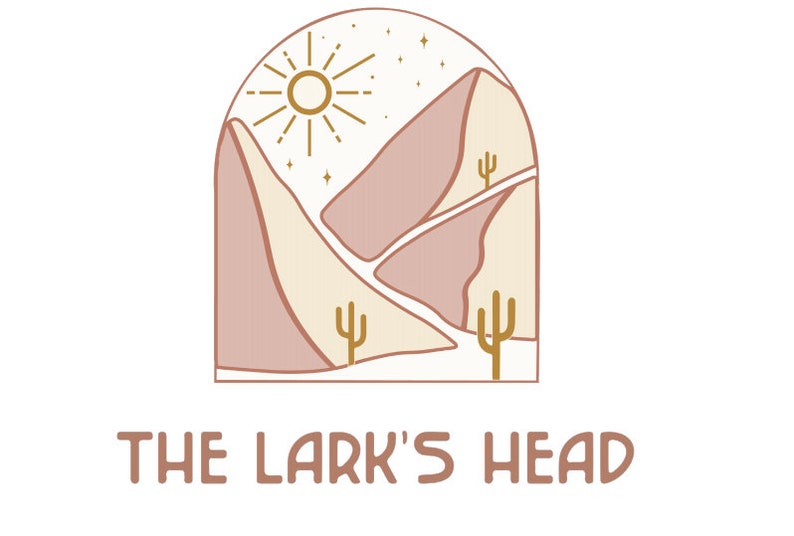 May include: A stylized illustration of a desert landscape with mountains, a sun, stars, and cacti. The text "THE LARK'S HEAD" is below the image.