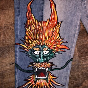 Fire Dragon Custom Jeans