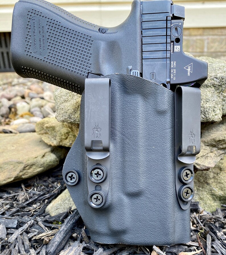 Glock 19/23 with TLR7 IWB holster with DCC clips. Optic cut. Etsy