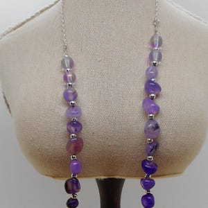 Handmade Necklace,Delicate Necklace,Womens Jewelry,Gift for Her,Gemstone Necklace,Agate Necklace,Purple Necklace