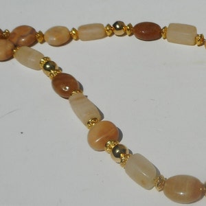 Beaded Stone Necklace: Golden Yellow Hues, 24 Inch image 5