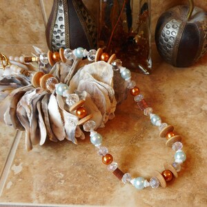 Beaded Necklace,Womens Jewelry,Womens Fashion,Gift for Her,Gold Necklace,Boho Necklace,Chunky Necklace,Short Necklace,Casual Necklace