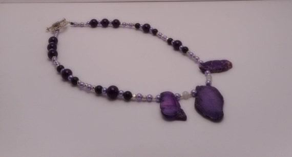 Purple Jasper Beaded Bib Necklace: Womens Fashion Jewelry