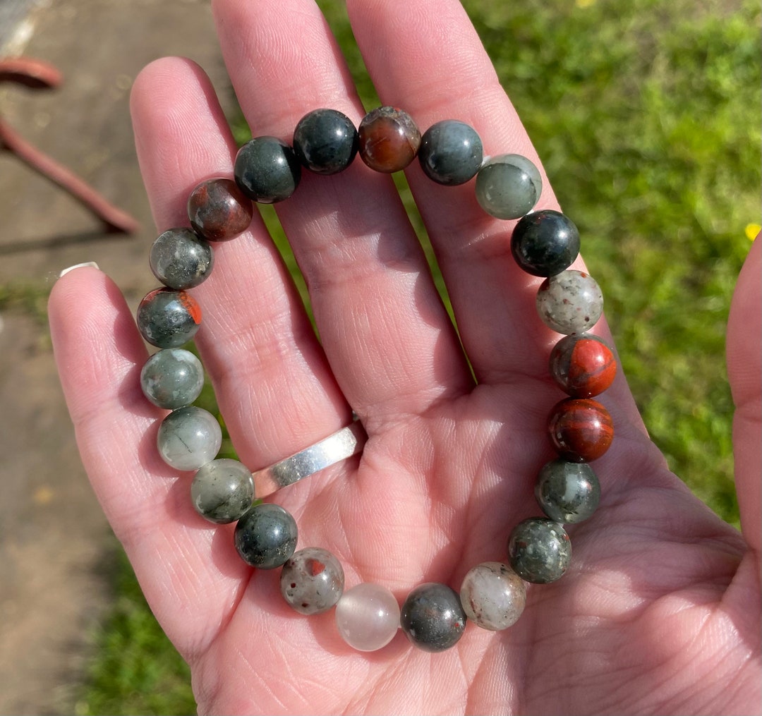 Seftonite Aka Vulcans Jasper or African Bloodstone Bracelet Etsy