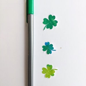 Small Watercolor Shamrock Sticker 4 3.5x5 Sheets 48 Stickers for St Patricks Day March Spring Irish Good Luck image 7