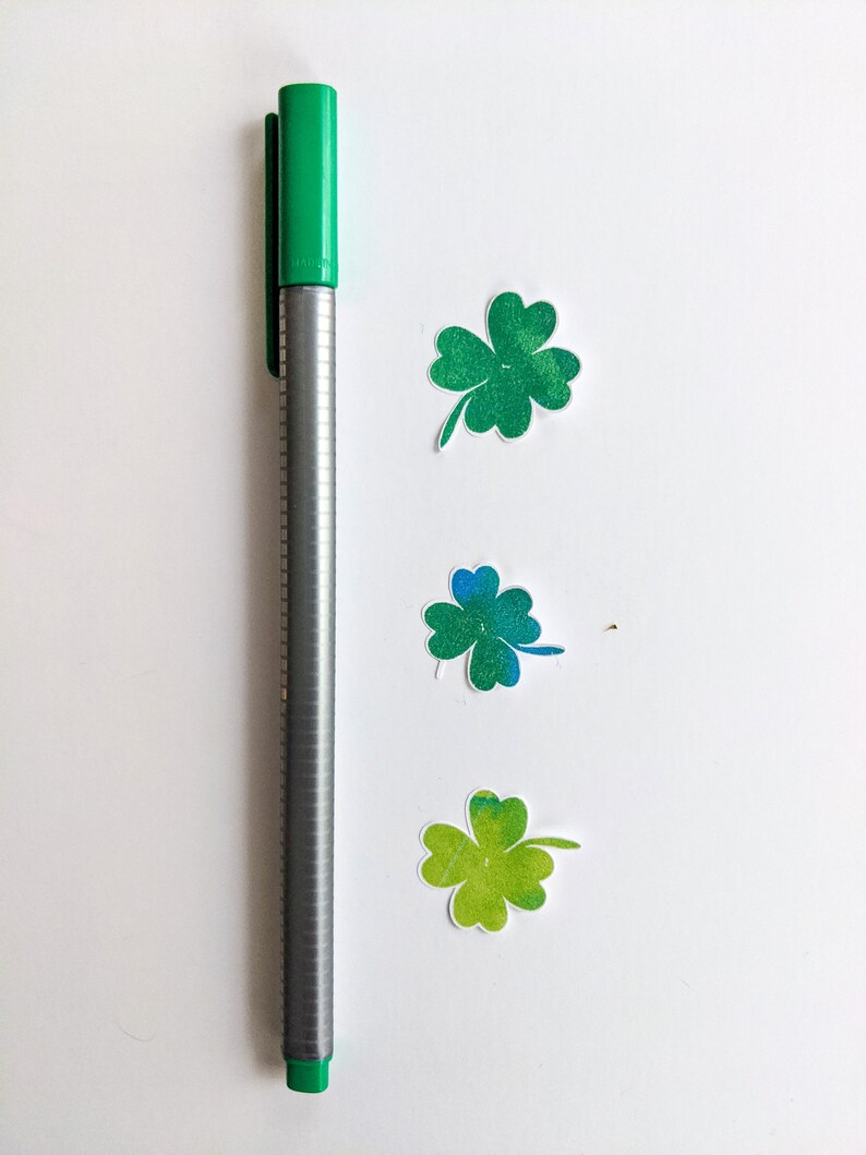 Small Watercolor Shamrock Sticker 4 3.5x5 Sheets 48 Stickers for St Patricks Day March Spring Irish Good Luck image 7