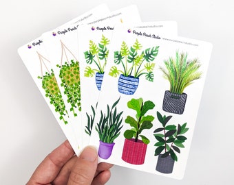 Small Houseplant stickers for plant lovers | 4- 3.5"x5" sticker sheets