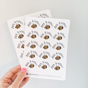Bee A Voter Stickers: 30 Punny Election Day Reminders (2x 5x7&quot; Sheets)