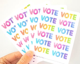 48 Rainbow Vote-stickers: handgeschreven plannerstickers (4 x 3,5 x 5 inch)