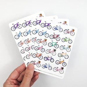 Kleine Fahrradaufkleber | 4- 3,5x5 "Vintage Fahrrad Aufkleber Blätter für Planer Bullet Journal Radfahrer Karte, die Geschenk macht