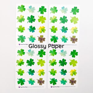 Small Watercolor Shamrock Sticker 4 3.5x5 Sheets 48 Stickers for St Patricks Day March Spring Irish Good Luck image 3