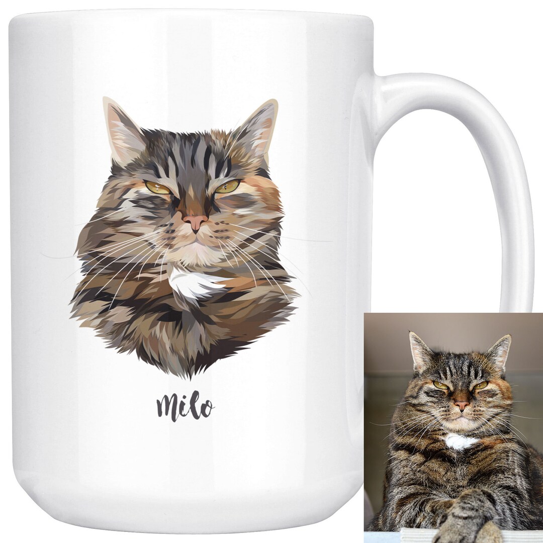 Personalized Pet Photo Mug Pet Memorial Custom Pet Portrait Mug Dog Portrait Mug Pet Painting