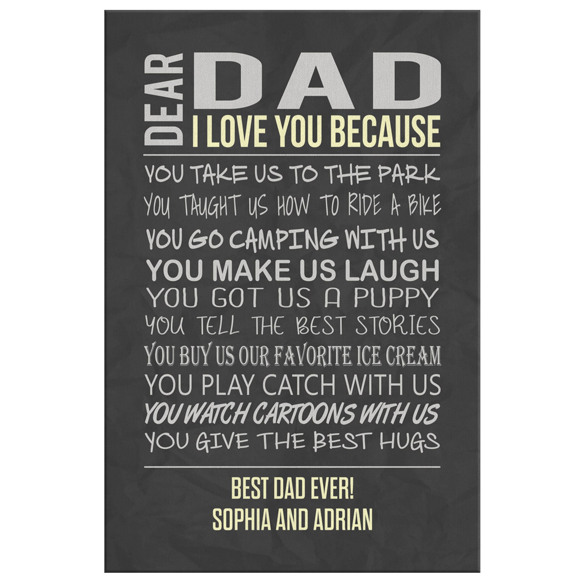 personalized dad canvas