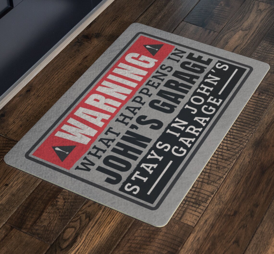 Personalized Doormat Garage Mat Gift For Him Custom Garage Etsy