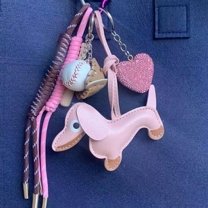 Pink Dachshund Bag Charm