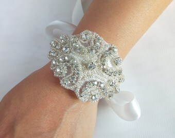 rhinestone cuff etsy