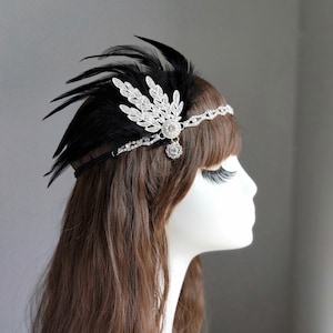 GATSBY HEADPIECE , Flapper 1920s Roaring 20s Silver  Headpiece,  gatsby dress party ,1920s Gatsby Headpiece ，，Art Deco ，Hair Piece