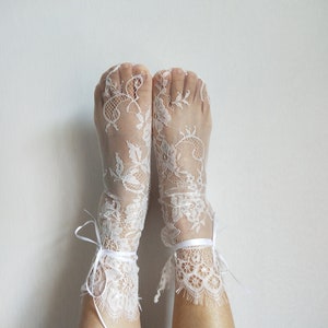 Lace white Tulle Socks Free ship image 2