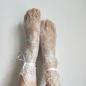 Lace white Tulle Socks Free ship image 3