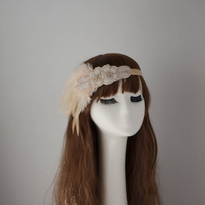GATSBY HEADPIECE , Flapper 1920s Roaring 20s Silver  Headpiece,  gatsby dress party ,1920s Gatsby Headpiece ，，Art Deco ，Hair Piece