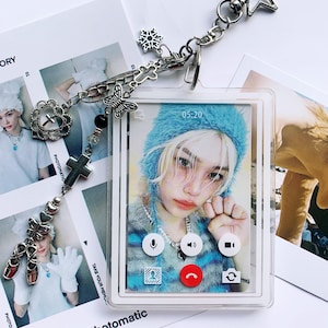 K-POP Acryl Mini Fotokartenhalter | Schlüsselanhänger im koreanischen Stil | Id Zeichen | PC-Halterung | Fotokarte Schlüsselanhänger | Ausweishalter | Fotokartenhalter