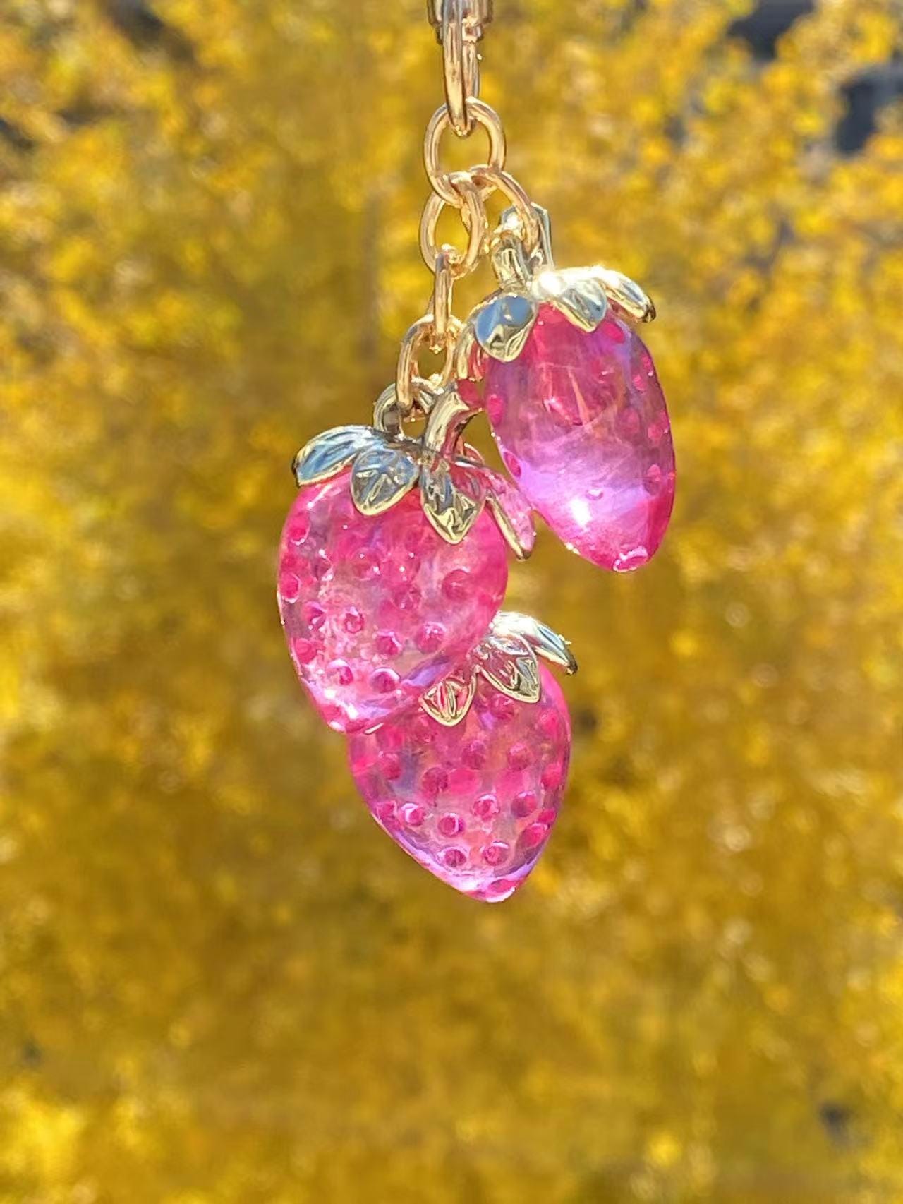 Charme De Sac Cerise Et Accessoire Porte-Clés Charme De Sac à Main - Ajout Parfait à La Mode Pour Un Style Quotidien