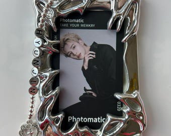 Silver photocard holder|Kpop Photocard Holder | Chrome Colored PC Holder| Idol Keychain | Gift for Kpop Fans | kpop holder| photocard Binder