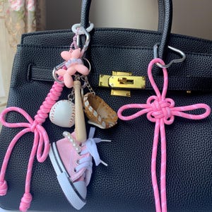 2025 New Y2k Seil Purse Charme Tasche Schlüsselbund, Baseball Taschenanhänger für Geldbörse,Taschenanhänger, rosa Taschenanhänger, Taschenanhänger, benutzerdefinierte Taschenanhänger