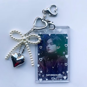 Portatarjetas fotográficas en acrílico personalizado en miniatura / llavero estilo coreano / credencial de identificación / soporte para PC / llavero con tarjeta fotográfica / portatarjetas de identificación / portatarjetas fotográficas