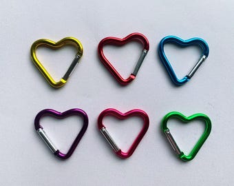 Heart Carabiner Key Chain,backpack accessories, keg rings , heart keychain , gifts for her.