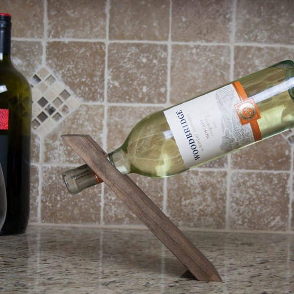 Balancing Wine Bottle Holder, Housewarming Gift,  Floating Wine Bottle Holder, Wine, Wine Display, Home Decor, Bar, Gift, Wine Rack, Cheers