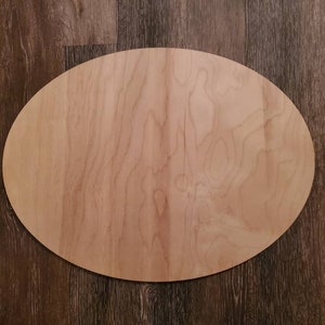 1/2" Wood Oval, 24" x 18" or 18" x 12" Oval, Unfinished Wood Oval, Oval Wood, Wood Round, Unfinished Craft Wood Circle, Circle