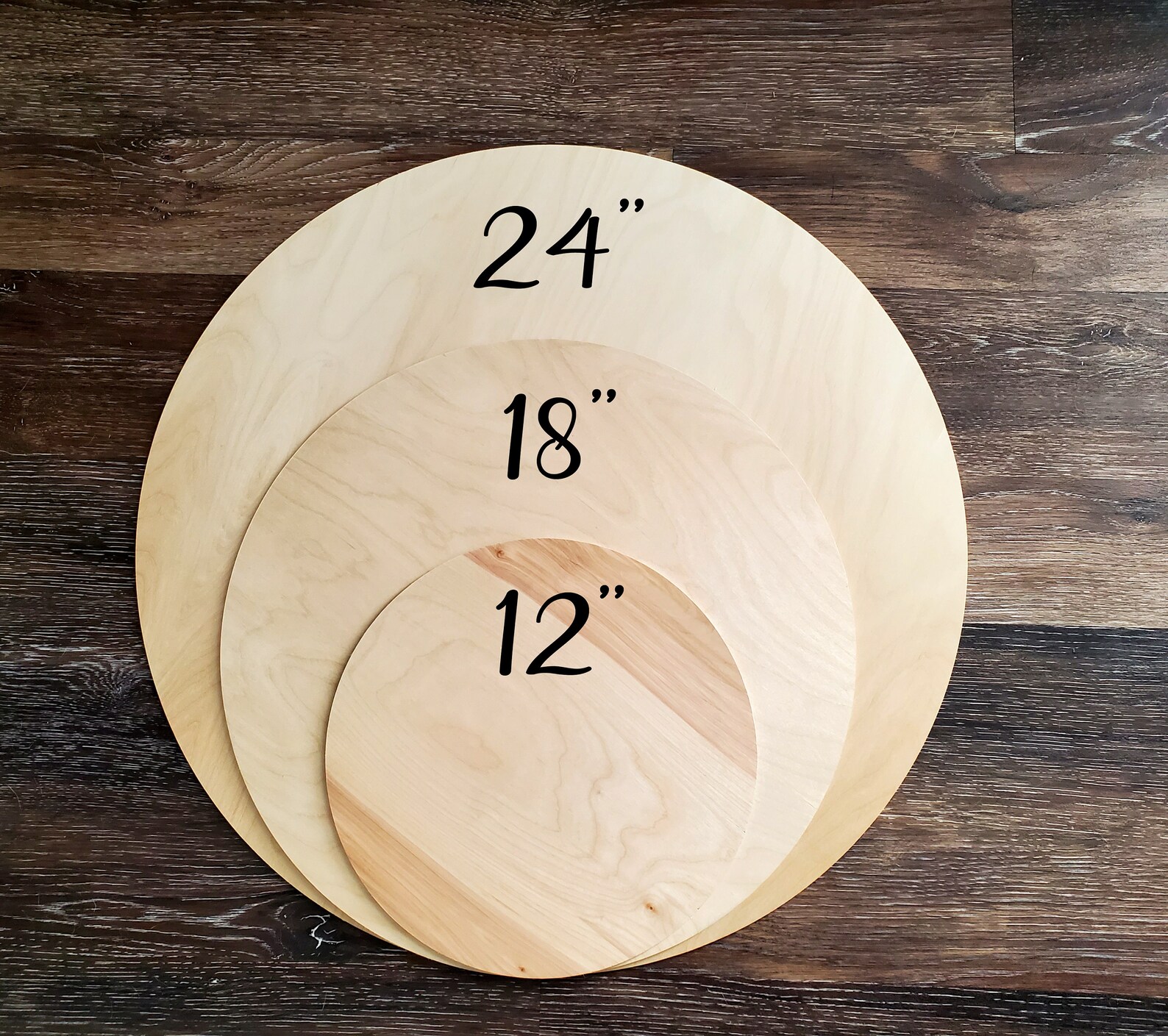 1/4 Thick Unfinished Wood Circle 12 18 Etsy