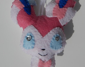 Sylveon Pokemon Go Eevee Christmas Ornament, Gift Topper, Personalize-able, Hand Made, Eeveelution/Party Favor